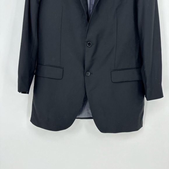 Indochino Mens Wool Newbury Sport Coat Blazer 44 Regular Black Two Buttons - Picture 4 of 14